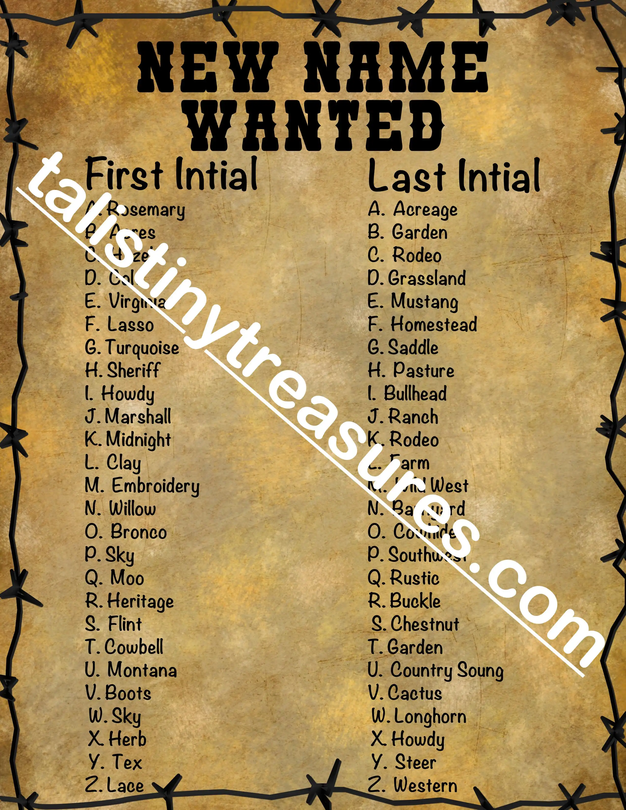 What is Your Western Name? - Etsy | Ranch names, New names, Names