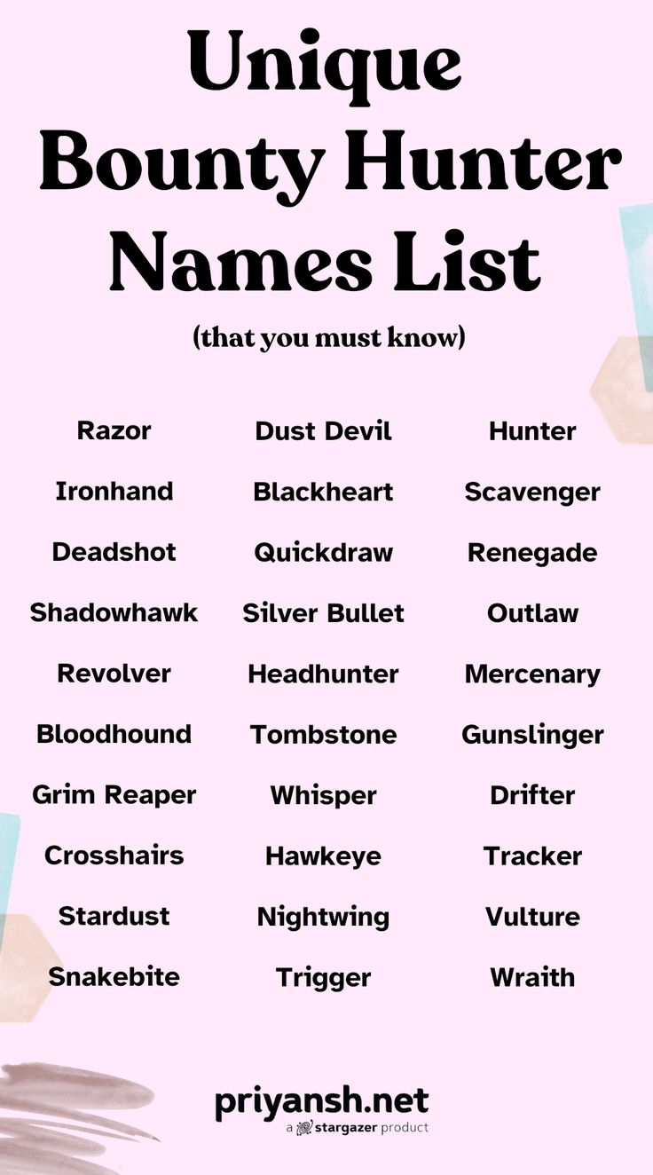 Looking for the perfect Bounty Hunter name? We've compiled a list of 30 ...